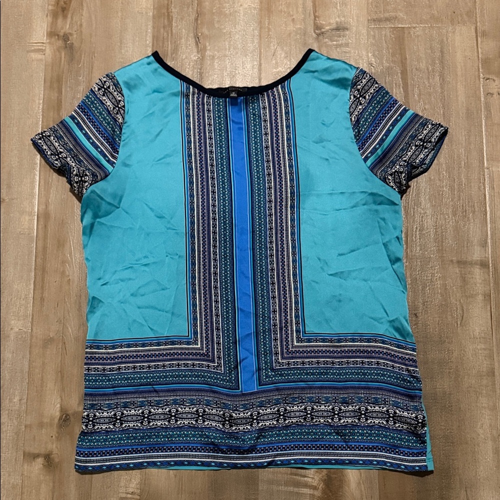 The Limited Blue Short Sleeve Blouse, Sz M
